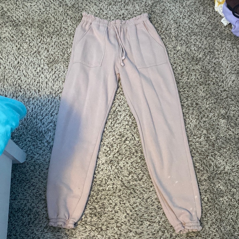 Abercrombie and Fitch baby pink sweatpants. They are lightly used.
